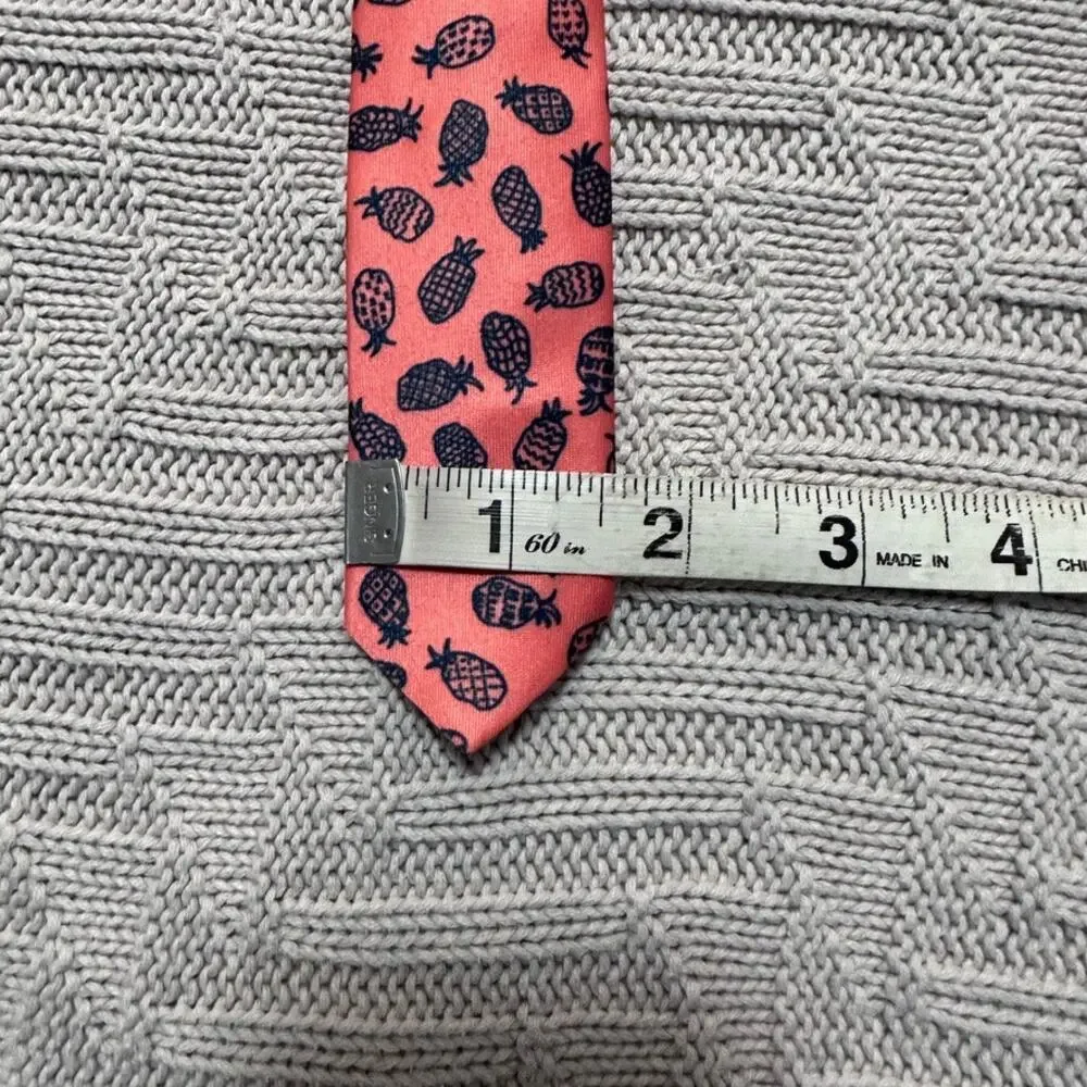 Pineapple salmon pink clip on kids tie